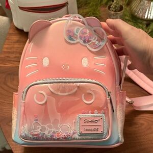 Sanrio iridescent Pink and White Hello Kitty Backpack 50th Anniversary